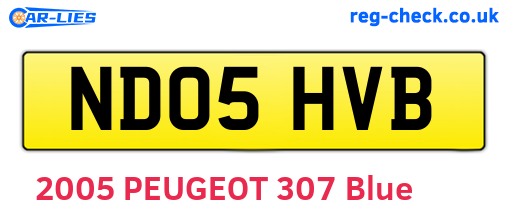 ND05HVB are the vehicle registration plates.