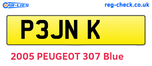 P3JNK are the vehicle registration plates.