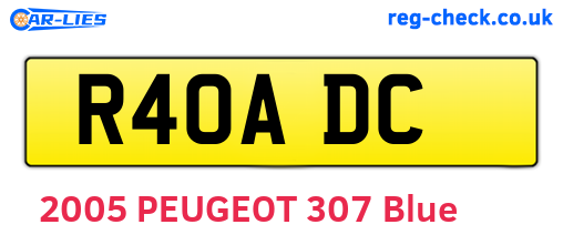 R40ADC are the vehicle registration plates.