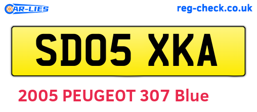 SD05XKA are the vehicle registration plates.