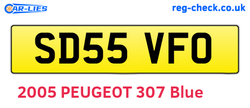 SD55VFO are the vehicle registration plates.