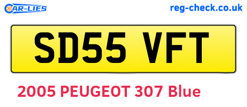 SD55VFT are the vehicle registration plates.