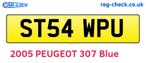 ST54WPU are the vehicle registration plates.