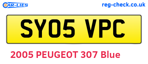 SY05VPC are the vehicle registration plates.