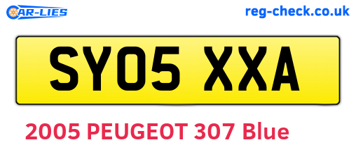SY05XXA are the vehicle registration plates.