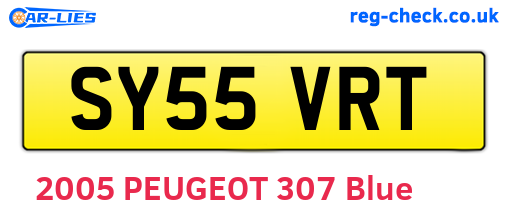 SY55VRT are the vehicle registration plates.