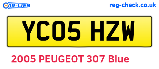 YC05HZW are the vehicle registration plates.