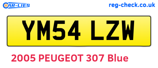 YM54LZW are the vehicle registration plates.