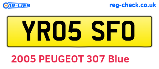 YR05SFO are the vehicle registration plates.