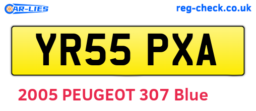 YR55PXA are the vehicle registration plates.