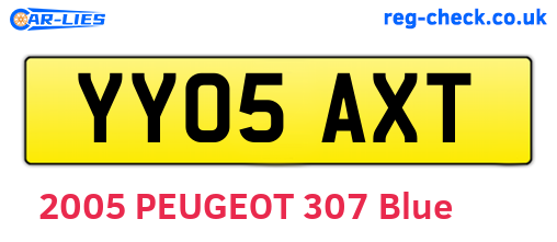 YY05AXT are the vehicle registration plates.