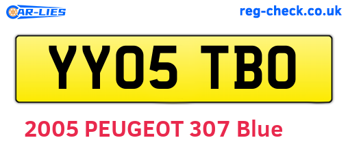 YY05TBO are the vehicle registration plates.