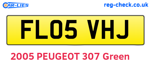 FL05VHJ are the vehicle registration plates.