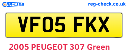 VF05FKX are the vehicle registration plates.