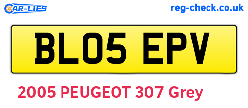 BL05EPV are the vehicle registration plates.