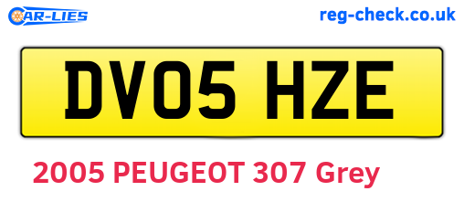 DV05HZE are the vehicle registration plates.
