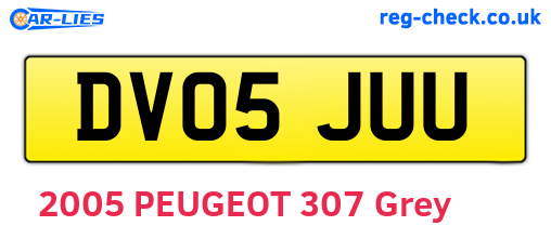 DV05JUU are the vehicle registration plates.