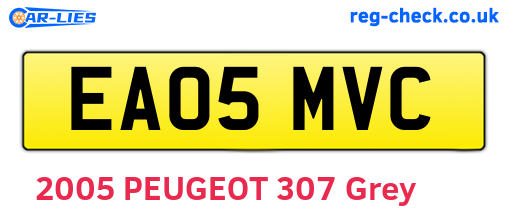 EA05MVC are the vehicle registration plates.