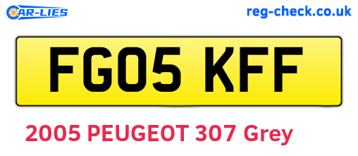 FG05KFF are the vehicle registration plates.