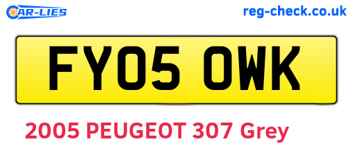 FY05OWK are the vehicle registration plates.