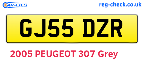GJ55DZR are the vehicle registration plates.