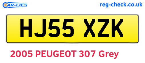 HJ55XZK are the vehicle registration plates.