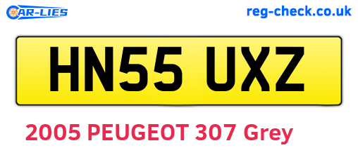 HN55UXZ are the vehicle registration plates.
