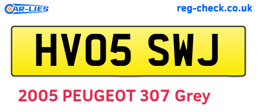 HV05SWJ are the vehicle registration plates.