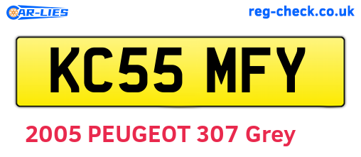 KC55MFY are the vehicle registration plates.