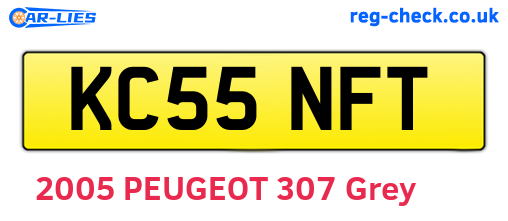 KC55NFT are the vehicle registration plates.