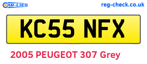 KC55NFX are the vehicle registration plates.