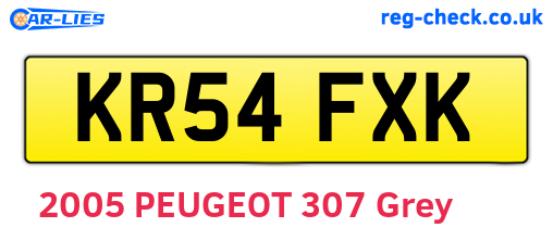 KR54FXK are the vehicle registration plates.