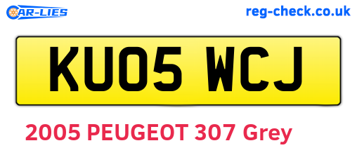 KU05WCJ are the vehicle registration plates.