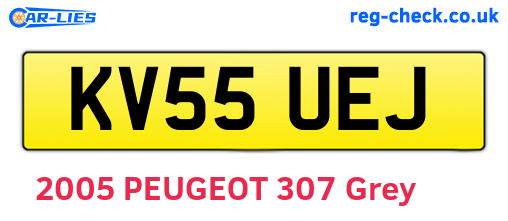 KV55UEJ are the vehicle registration plates.