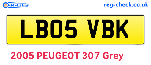 LB05VBK are the vehicle registration plates.