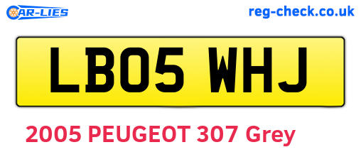 LB05WHJ are the vehicle registration plates.