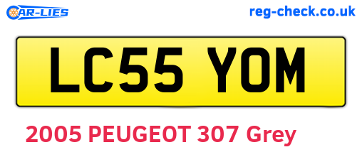 LC55YOM are the vehicle registration plates.