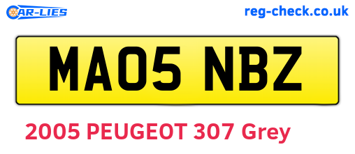 MA05NBZ are the vehicle registration plates.