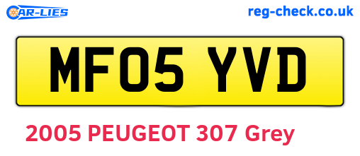 MF05YVD are the vehicle registration plates.