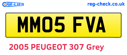 MM05FVA are the vehicle registration plates.