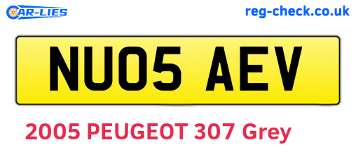 NU05AEV are the vehicle registration plates.