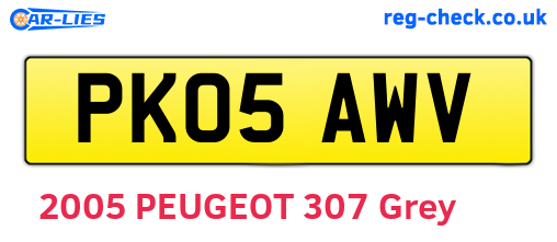 PK05AWV are the vehicle registration plates.