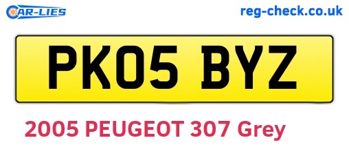 PK05BYZ are the vehicle registration plates.