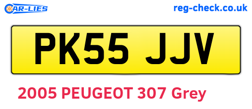 PK55JJV are the vehicle registration plates.