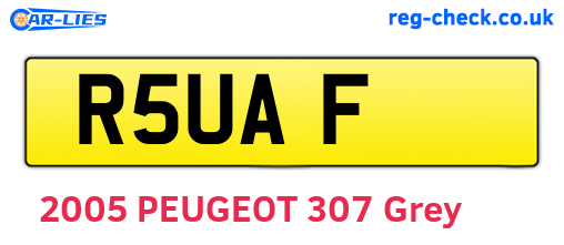 R5UAF are the vehicle registration plates.