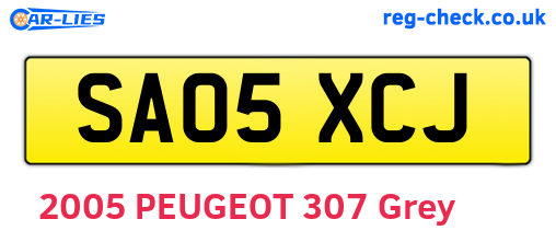 SA05XCJ are the vehicle registration plates.