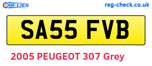 SA55FVB are the vehicle registration plates.