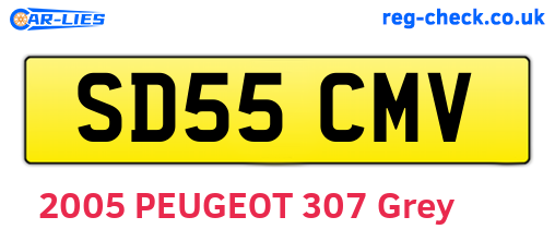SD55CMV are the vehicle registration plates.