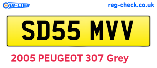 SD55MVV are the vehicle registration plates.