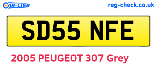 SD55NFE are the vehicle registration plates.